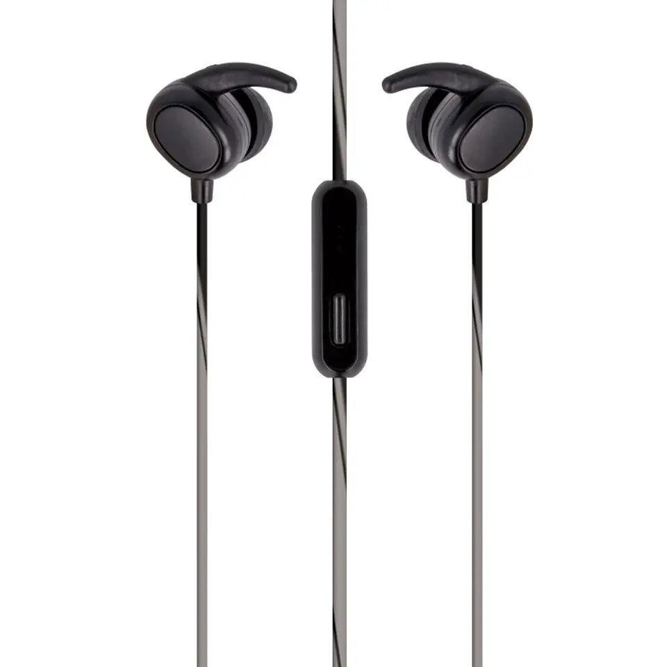 Auscultadores Stereo C/ Fios P/ Desporto Preto 1