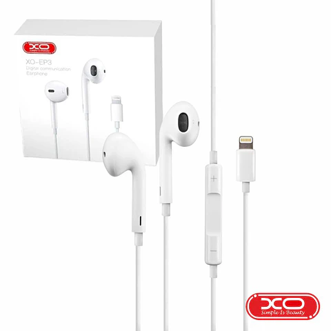 Auscultadores Stereo Lightning C/ Microfone Branco XO