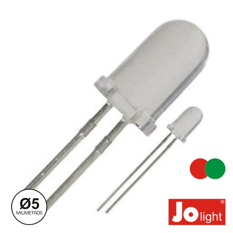 LED 5MM MULTICOR VERMELHO E VERDE DIFUSO JOLIGHT