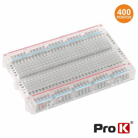 PLACA DE ENSAIO MULTIFUNÇÕES C/ 400 PONTOS TRANSPARENTE PROK