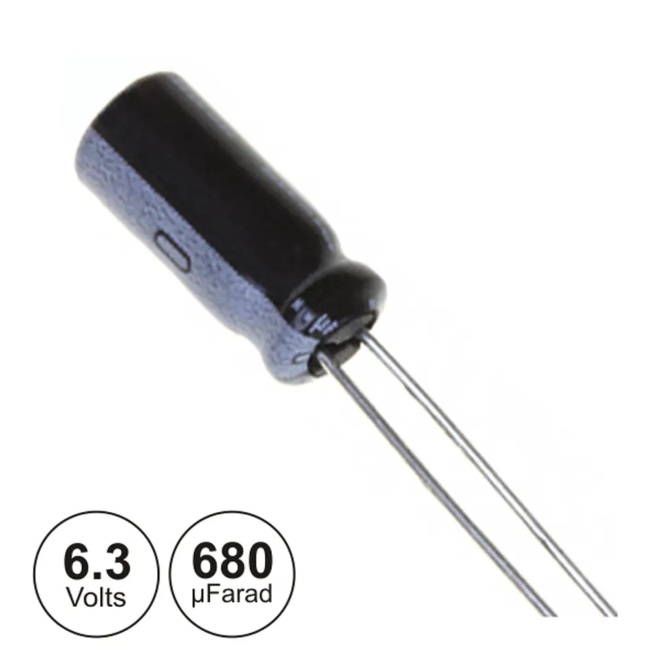 CONDENSADOR ELECTROLITICO 680UF 6.3V 105º 1
