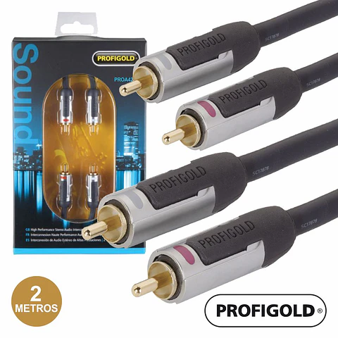 CABO 2-RCA MACHO / 2-RCA MACHO 2M PROFIGOLD