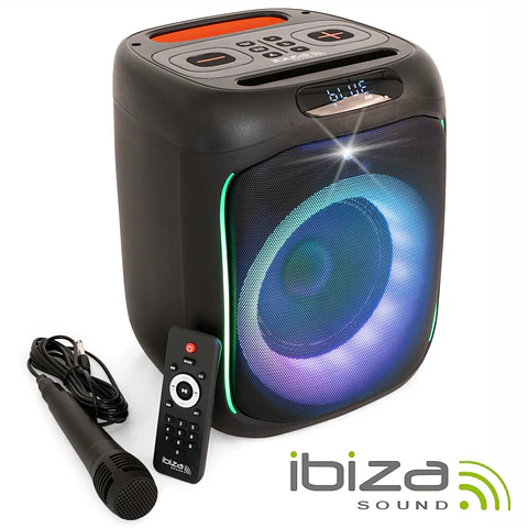 Coluna Amplificada 6.5" USB/SD/AUX/BT LED TWS IBIZA
