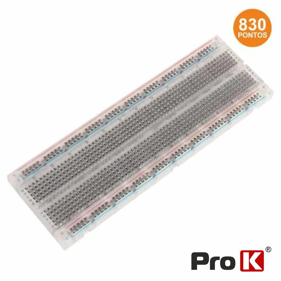 PLACA DE ENSAIO MULTIFUNÇÕES C/ 830 PONTOS TRANSPARENTE PROK 1