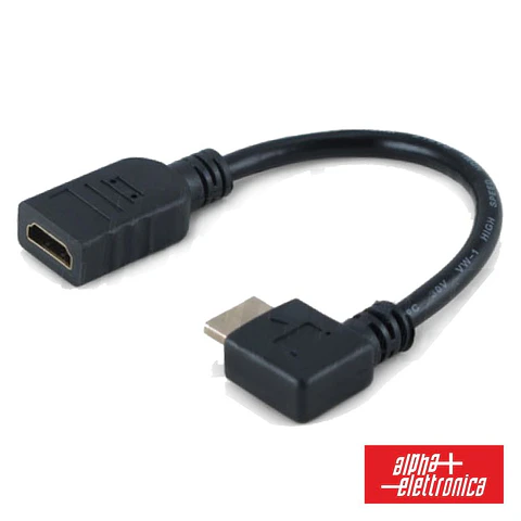 FICHA ADAPTADORA HDMI MACHO / FÊMEA ANGULAR 90º VERTICAL