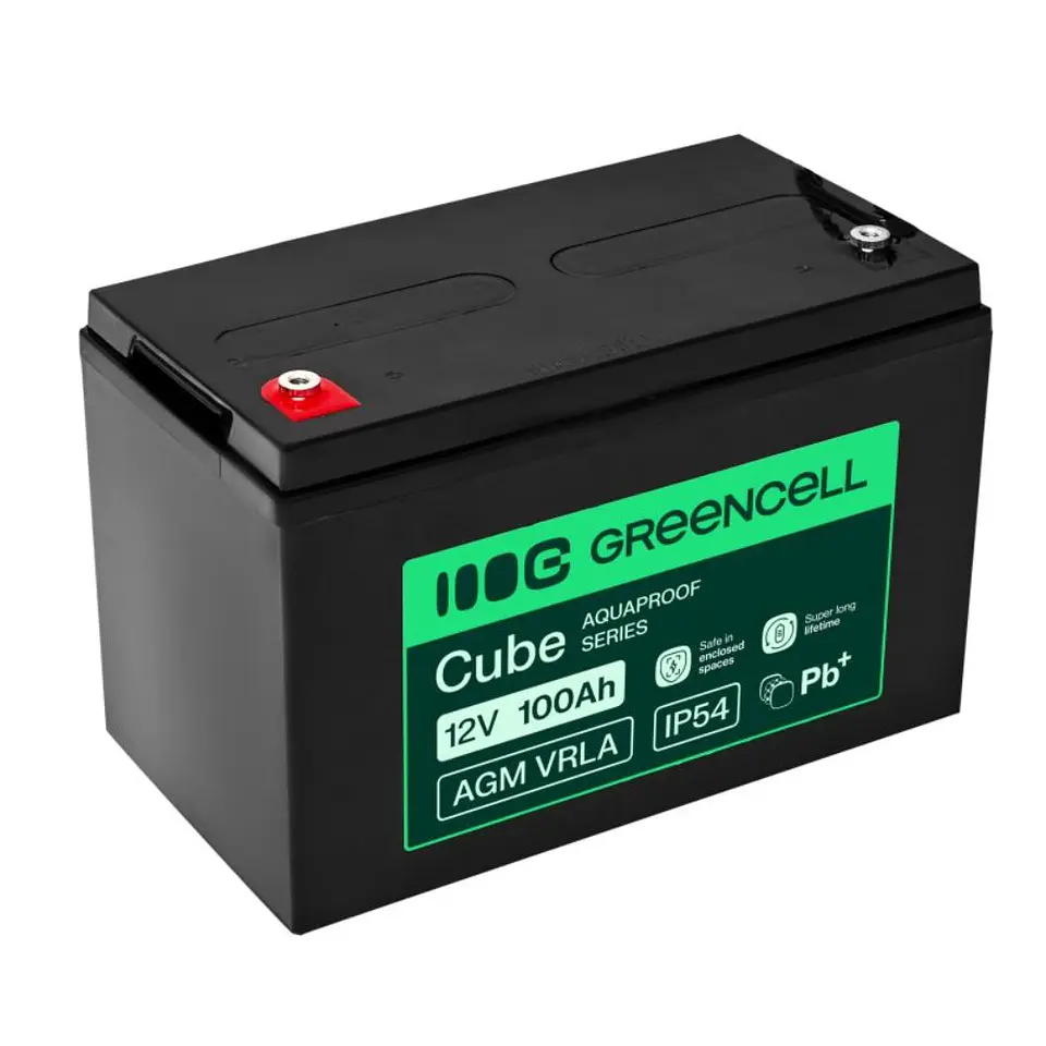 Bateria Chumbo Gel AGM VRLA 12V 100A GREEN CELL 1