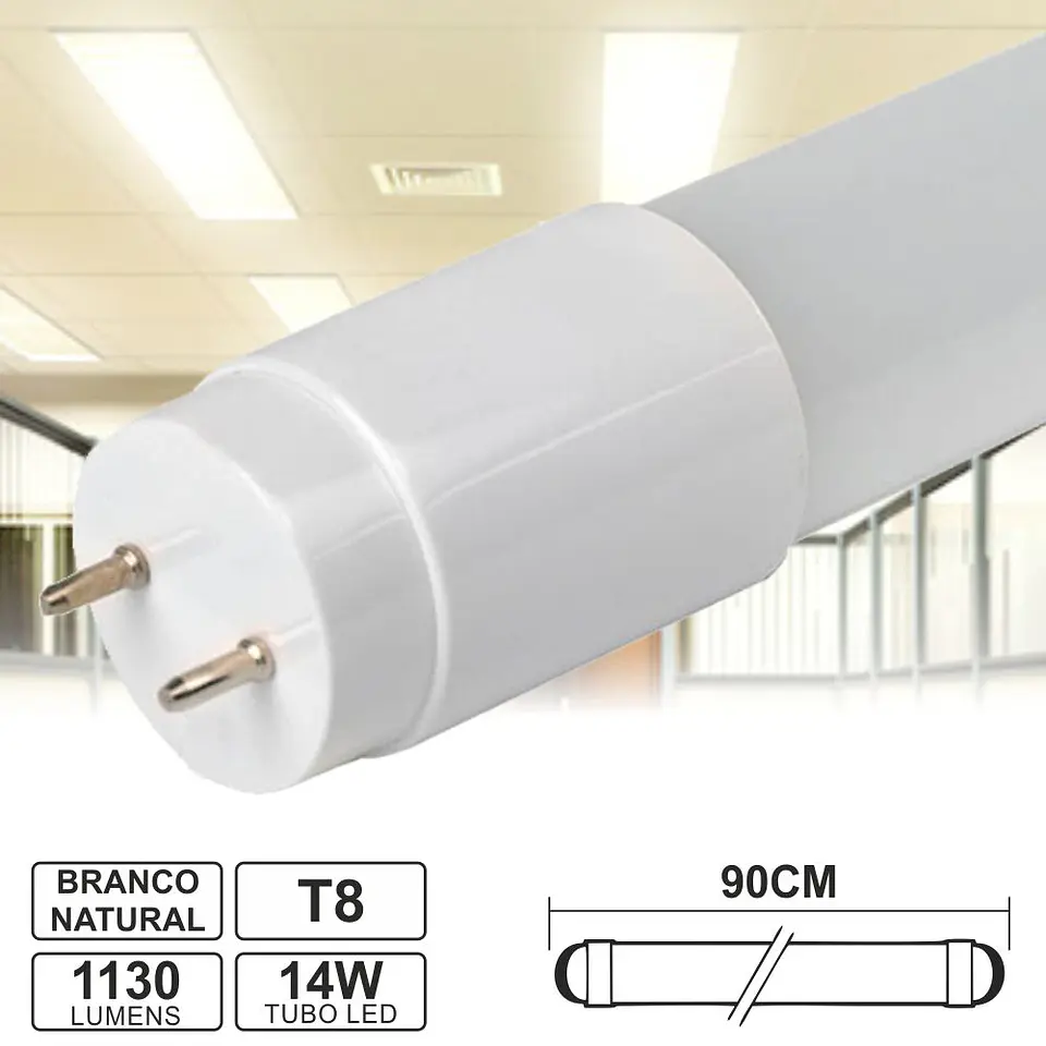 Lâmpada Tubular 14W 90cm LEDS T8 4000K 1120lm 1