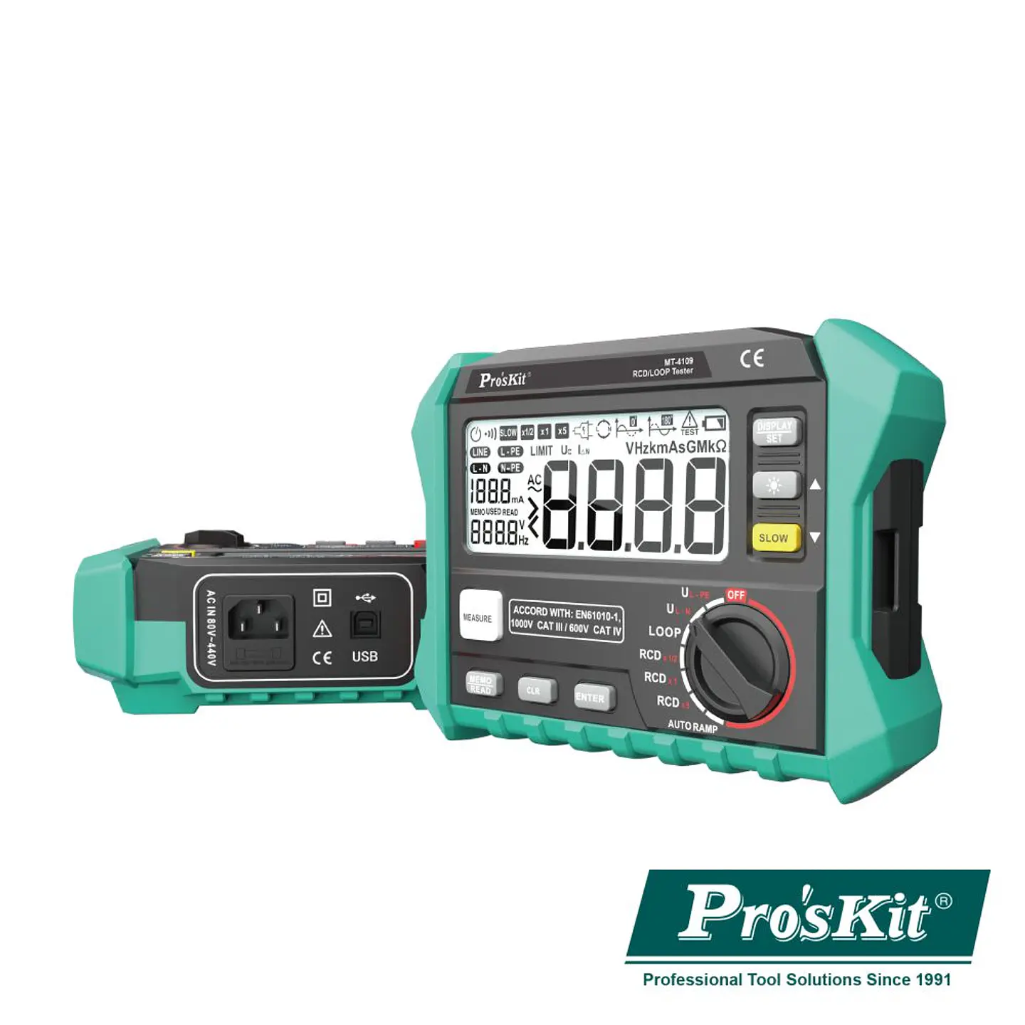 Testador de Segurança Elétrica RCD/LOOP PROSKIT 1