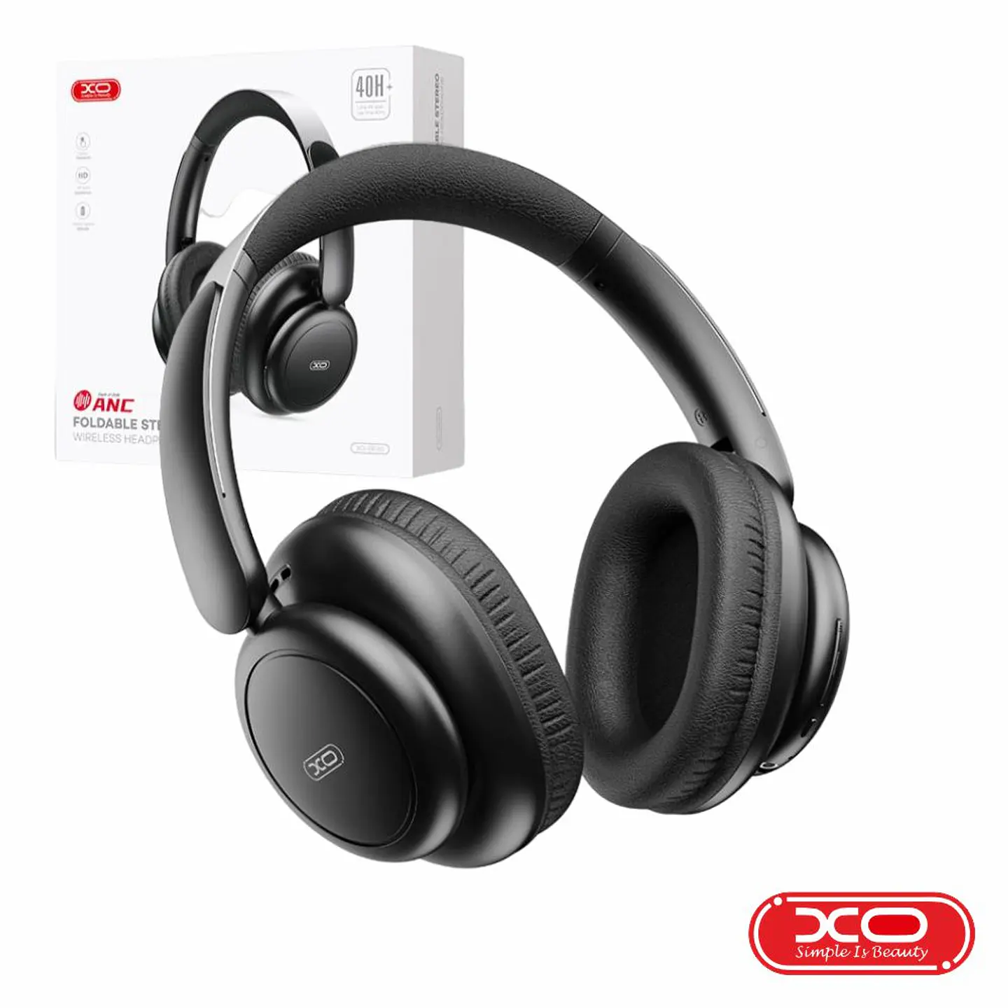 Auscultadores S/ Fios Stereo ANC Bluetooth 5.0 Preto XO 1