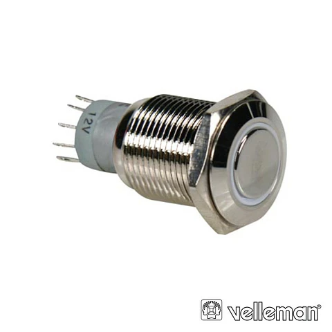 INTERRUPTOR REDONDO DE METAL SPDT 1NA 1NC ANEL BRANCO
