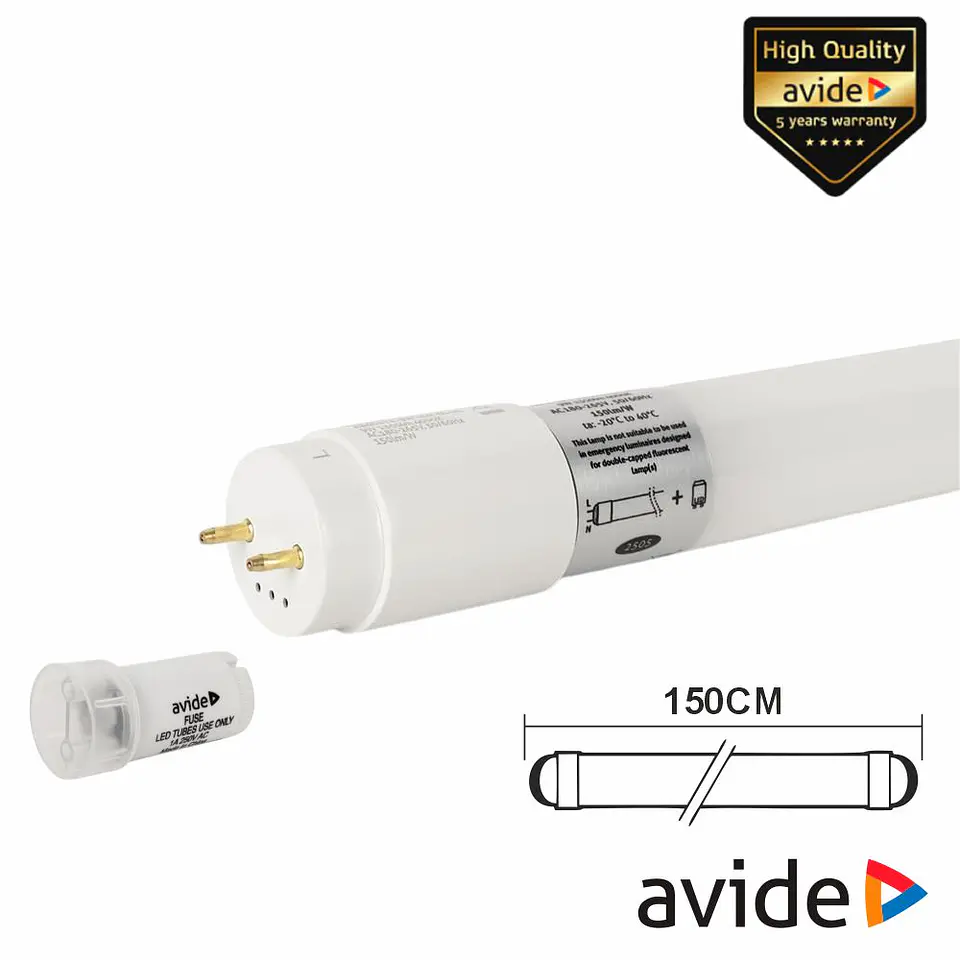 Lâmpada Tubular T8 22W 150cm LEDS G13 4000K 3300lm AVIDE 1