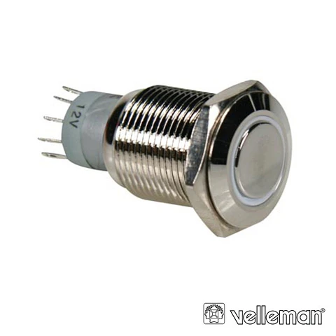 INTERRUPTOR REDONDO DE METAL SPDT 1NA 1NC ANEL BRANCO