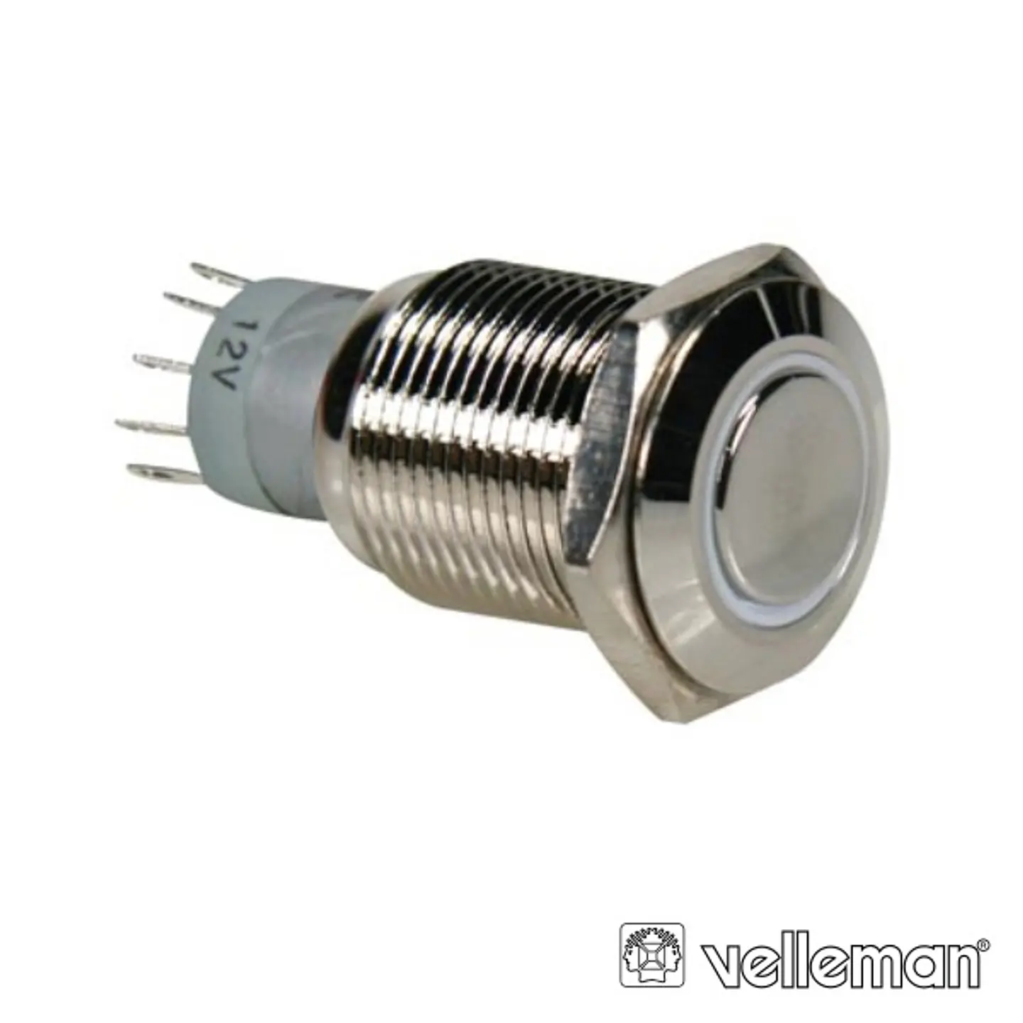 INTERRUPTOR REDONDO DE METAL SPDT 1NA 1NC ANEL BRANCO 1