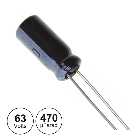CONDENSADOR ELECTROLITICO 470UF 63V 105º