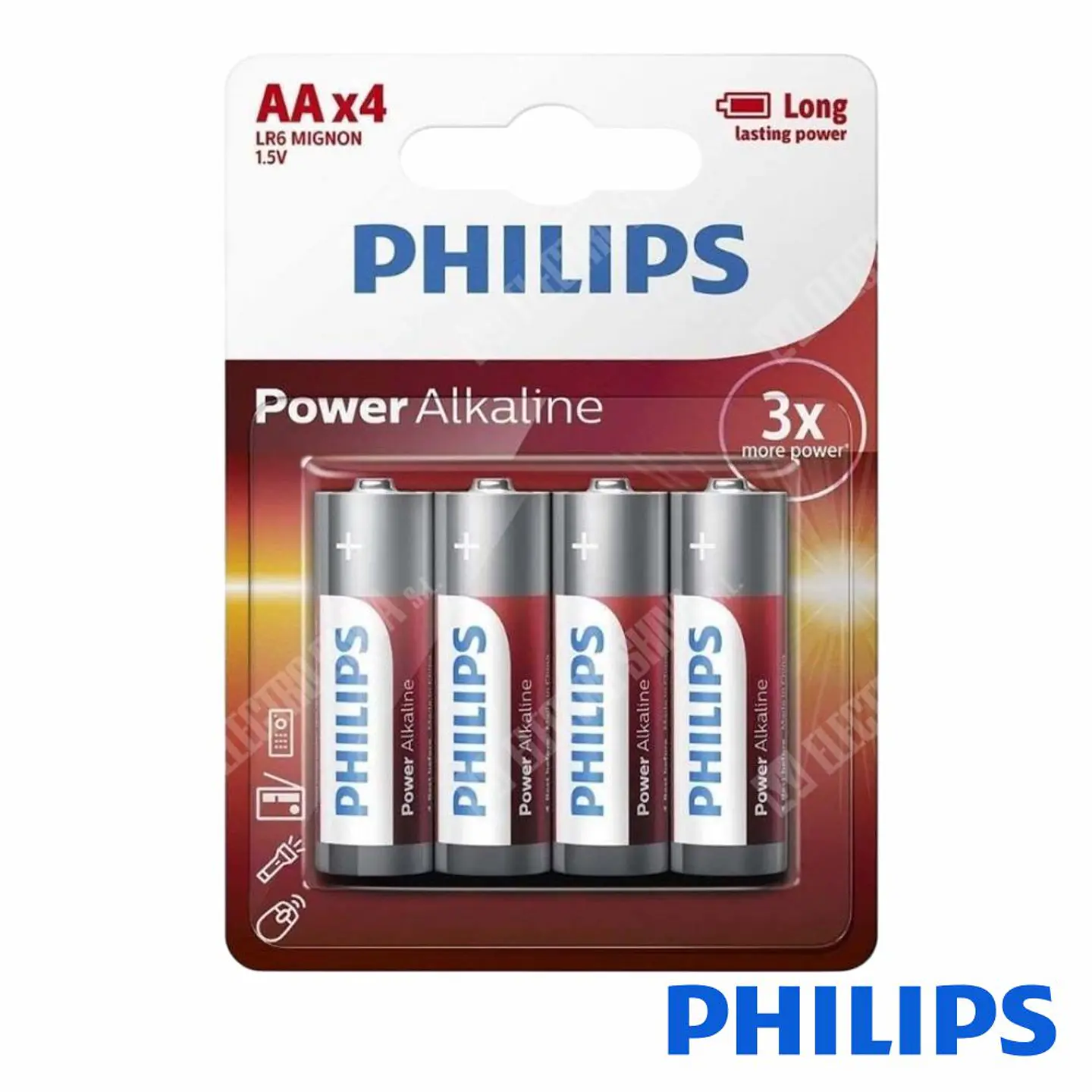 Pilha Alcalina LR6/AA 1,5V 4x Power Life PHILIPS 1