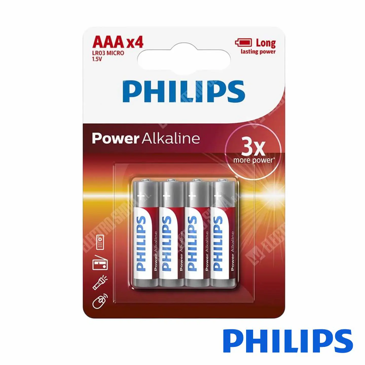 Pilha Alcalina LR3/AAA 1,5V 4X Power Life PHILIPS 1