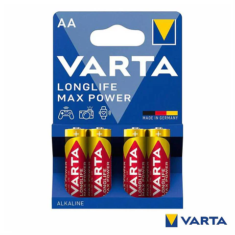 Pilha Alcalina LR6/AA 1.5V 4x Longlife Max Power VARTA