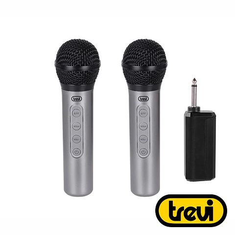 Conjunto 2 Microfones S/ Fios WIFI C/ Recetor TREVI