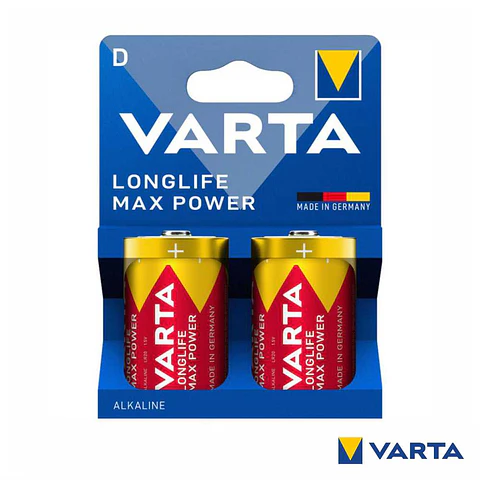 Pilha Alcalina LR20/D 1.5v 2x  Longlife Max Power VARTA