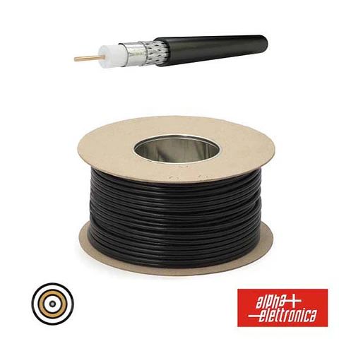 CABO COAXIAL 50 Ohm RG58/CU Ø4.95 PRETO