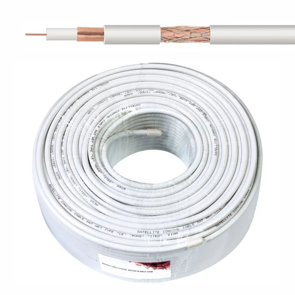 Cabo Coaxial 75 Ohm Ø6.8 Branco 1