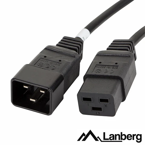 Cabo Alimentação IEC C20 Macho / C19 Fêmea 1.8m LANBERG