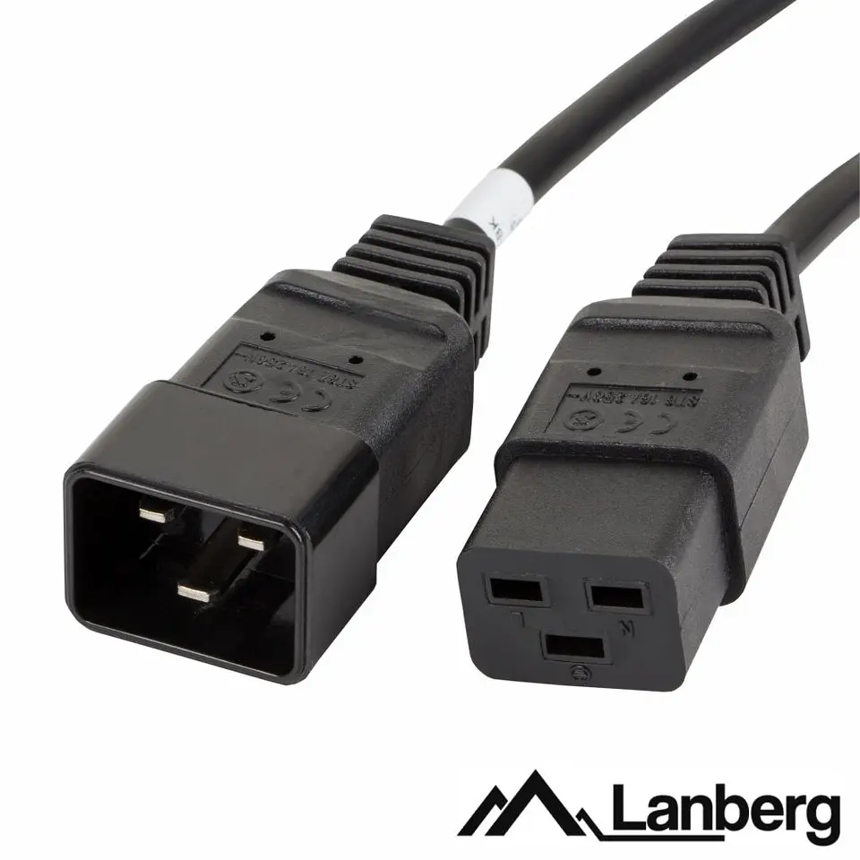 Cabo Alimentação IEC C20 Macho / C19 Fêmea 1.8m LANBERG 1