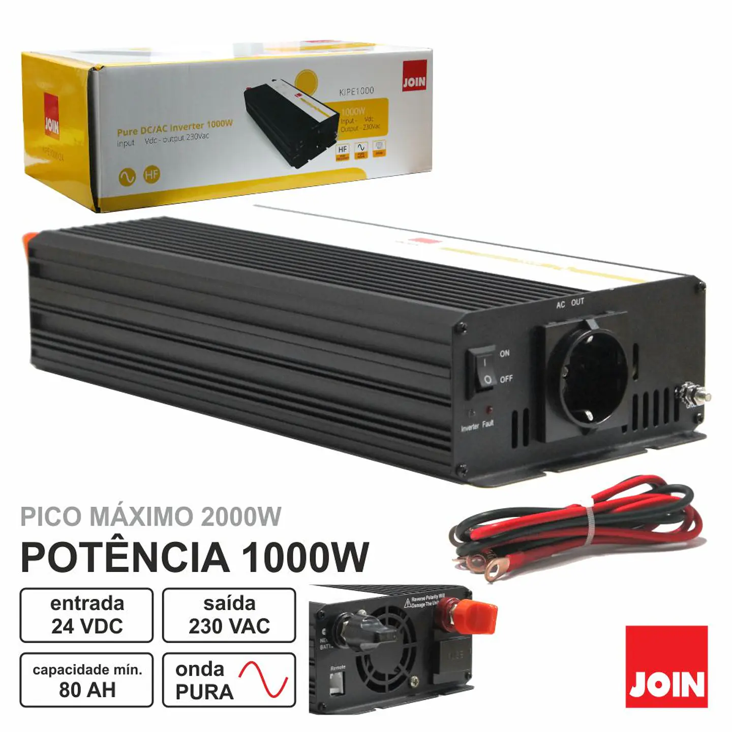 CONVERSOR 24V-230V 1000W Onda Pura JOIN 1