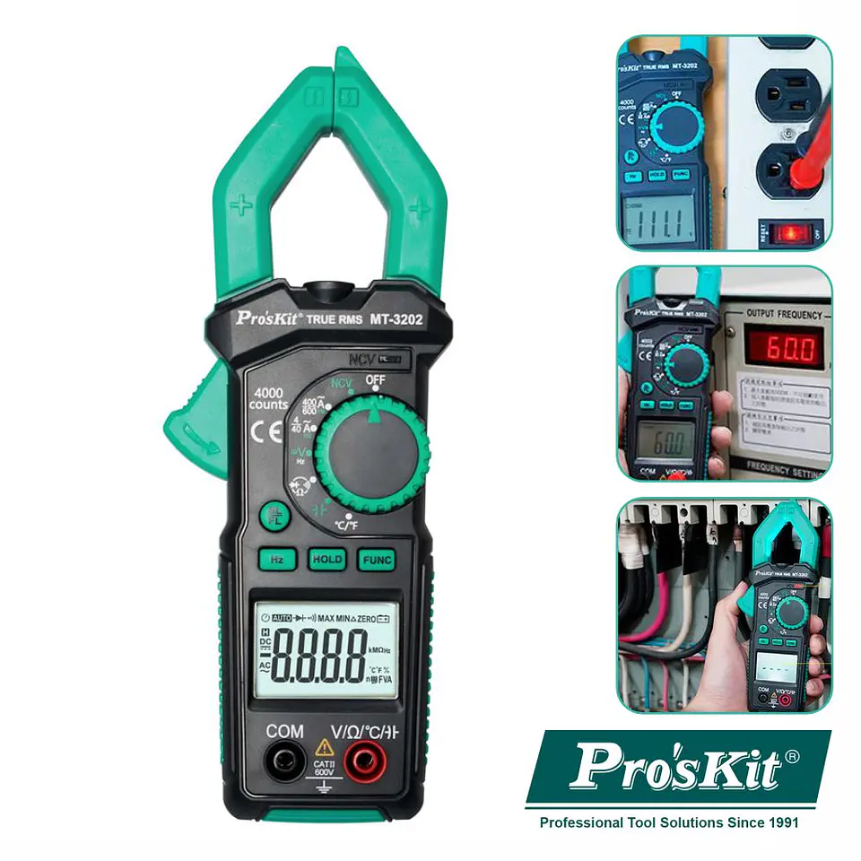 Pinça Amperimétrica Digital ¾ AC/DC 600V PROSKIT 1