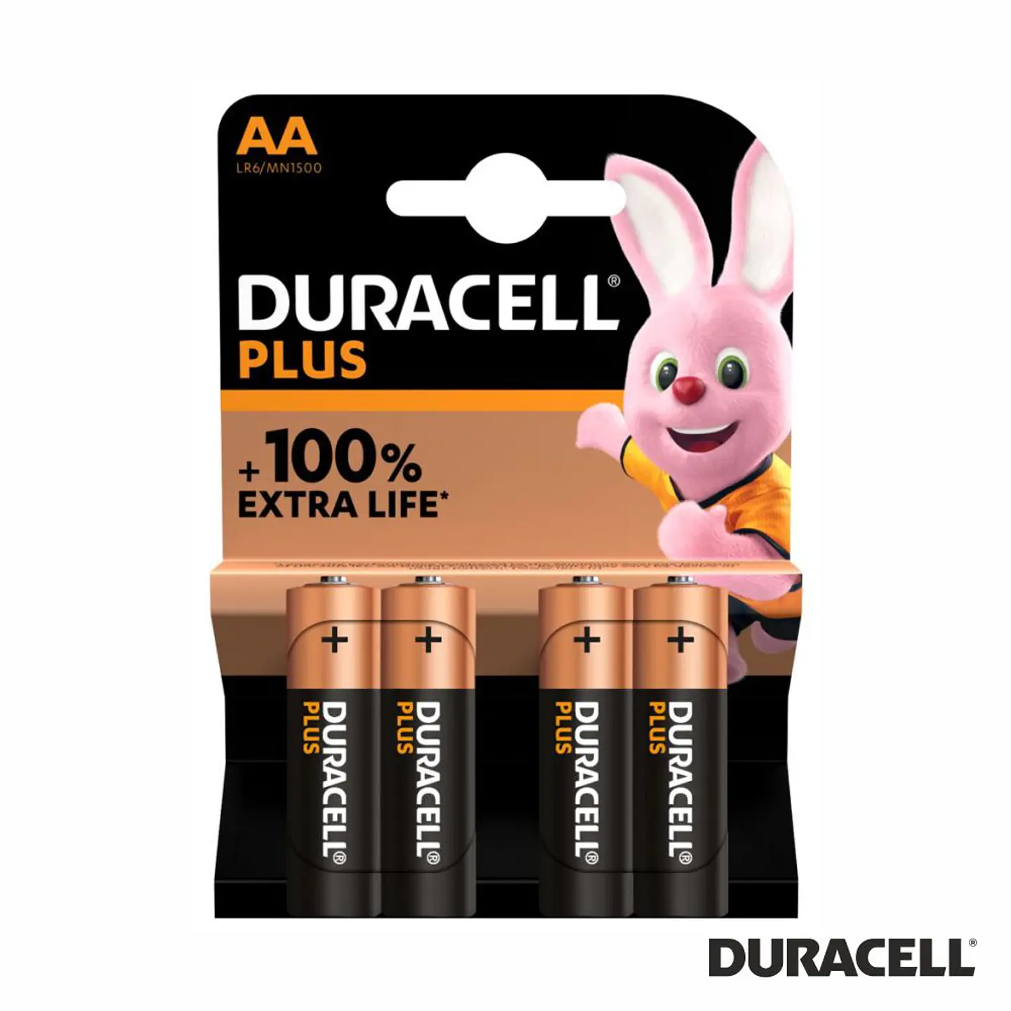 Pilha Alcalina LR6/AA 1.5V 4x BlisterPlus 100% Power DURACEL 1