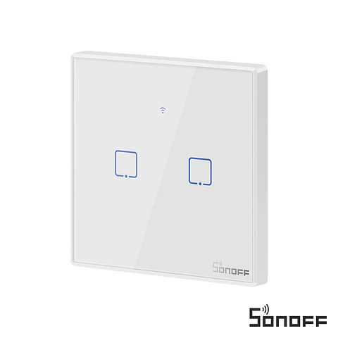 Interruptor Parede Tátil Duplo C/ Comando S/ Fios SONOFF