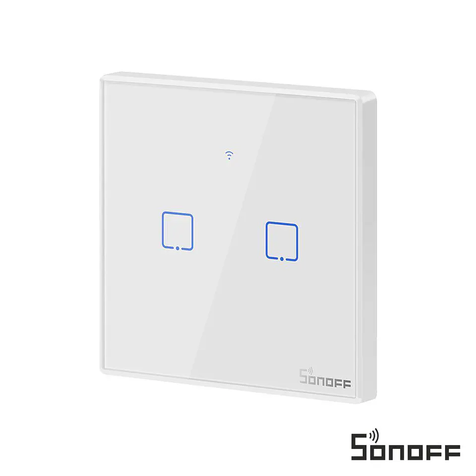 Interruptor Parede Tátil Duplo C/ Comando S/ Fios SONOFF 1