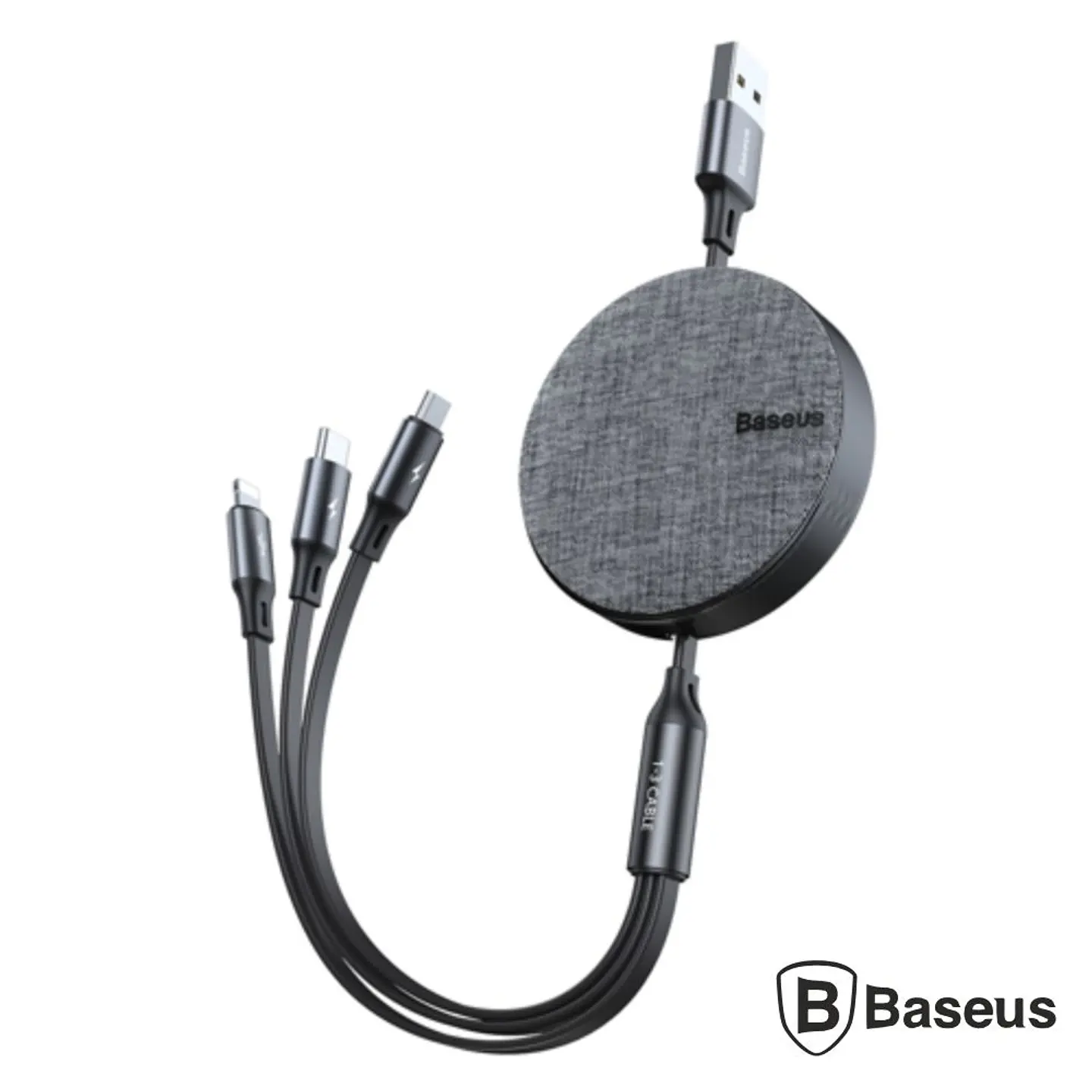 Cabo USB-A 2.0 Macho p/ Lightning/USB-C/MicroUSB 3.5A BASEUS 1