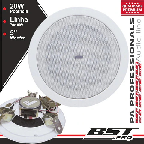 COLUNA DE TECTO PA 100V 5" 6Wmáx BRANCA