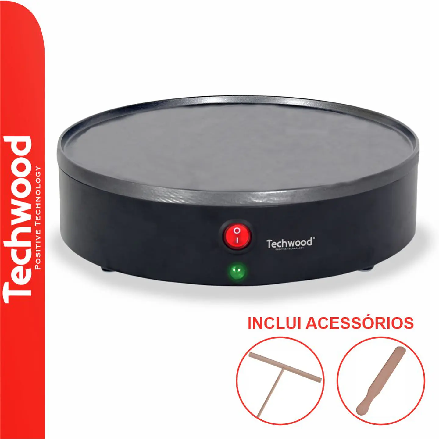 Máquina de Crepes Elétrica 23cm 800W TECHWOOD 1