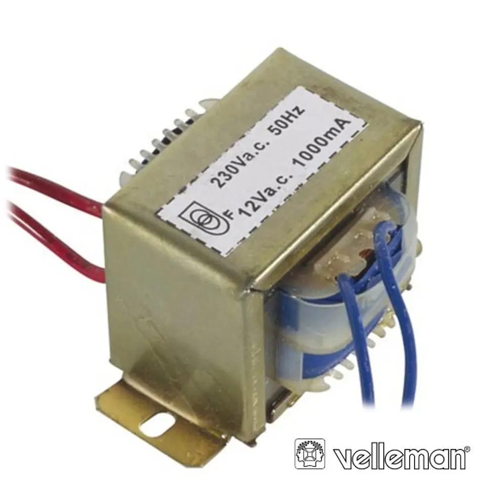 TRANSFORMADOR 12VA 1X12V VELLEMAN 1