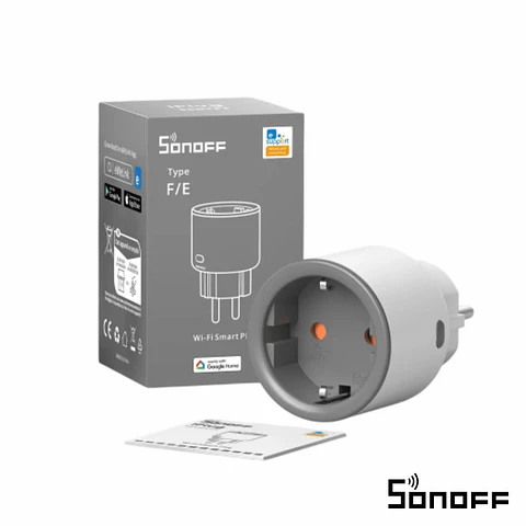 Ficha Elétrica Adaptadora 1x Schuko Inteligente WiFi SONOFF