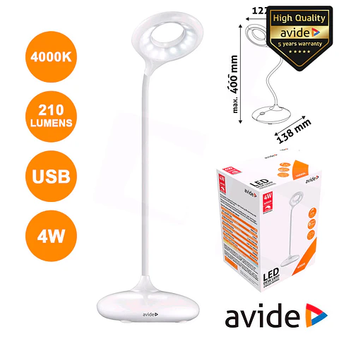 CANDEEIRO DECORATIVO LED 4W 4000K MINIMAL 210LM AVIDE