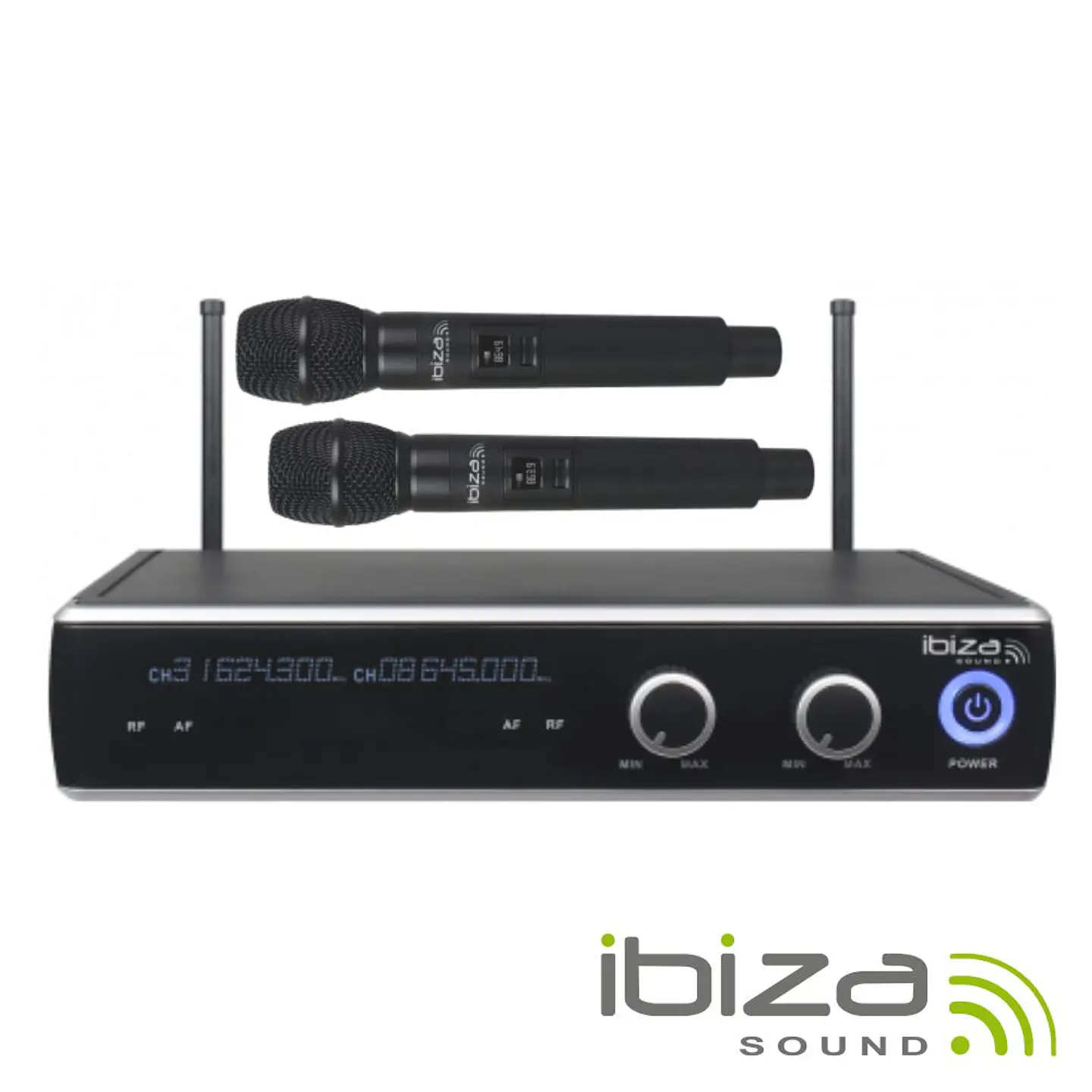 Central Microfone S/ Fios 2 Canais UHF 863.9/864.9mhz IBIZA 1