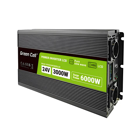 Conversor 24V-230V 3000W Onda Pura C/ LCD GREEN CELL