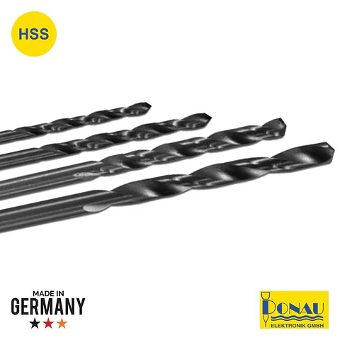 CONJUNTO DE 4 BROCAS HSS Ø0.4,0.6,0.8,1.0MM DONAU
