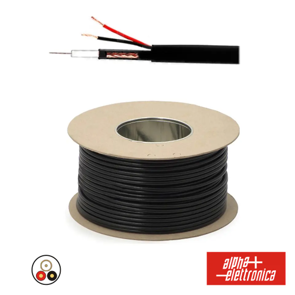 CABO COAXIAL 75 Ohm RG59 2X0.5MM² C/ ALIMENTAÇÃO 1