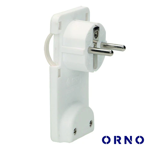 Ficha Schuko Macho C/ Terra Anel Extração 220V Branco ORNO