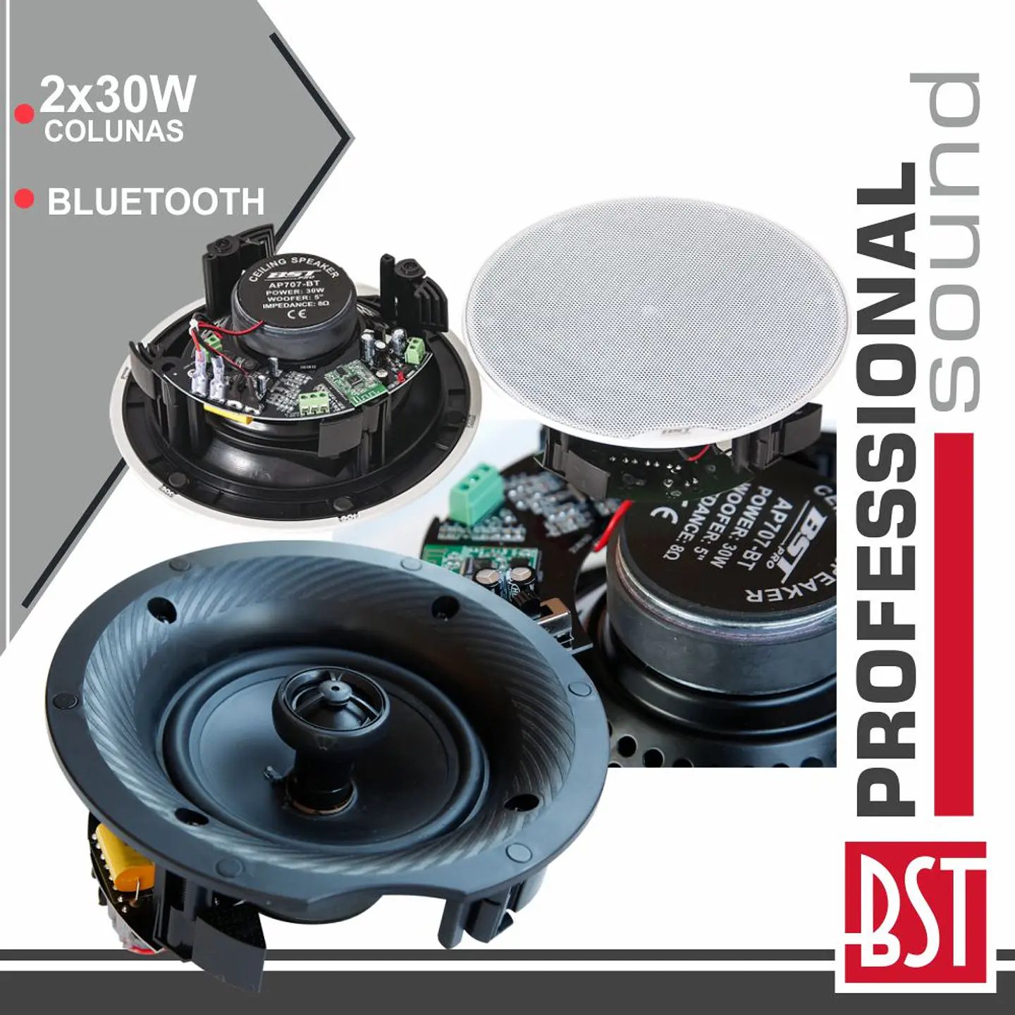 CONJUNTO 2 COLUNAS DE TECTO C/ BLUETOOTH 5.25