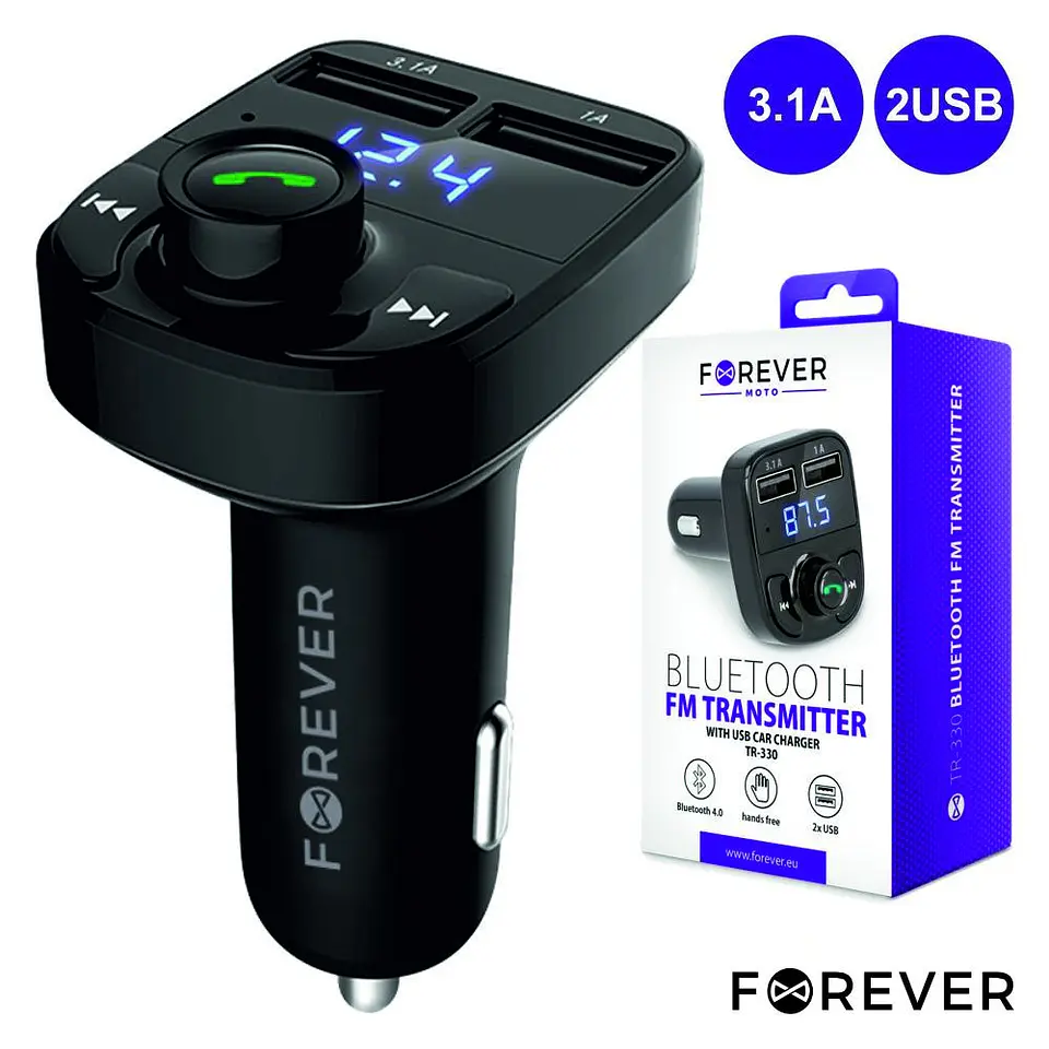 TRANSMISSOR FM BLUETOOTH V4 2USB/MICROSD F. ISQUEIRO 1