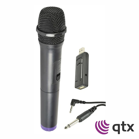 Microfone Mão UHF S/ Fios C/ Recetor USB QTX