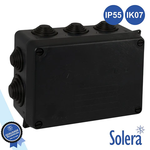 CAIXA DE PASSAGEM ESTANQUE C/ 10 CONES 153x110x65MM SOLERA