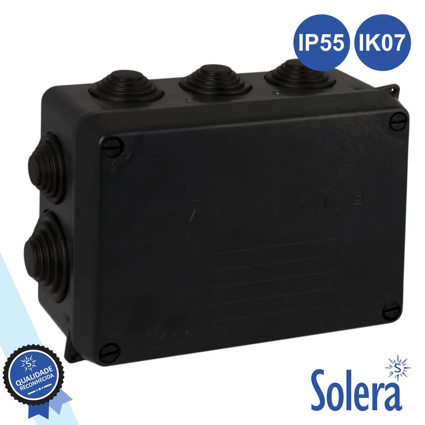 CAIXA DE PASSAGEM ESTANQUE C/ 10 CONES 153x110x65MM SOLERA 1