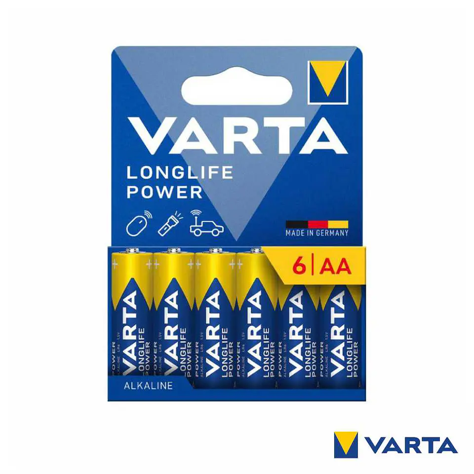 Pilha Alcalina LR6/AA 1.5V 6x Longlife Power VARTA 1