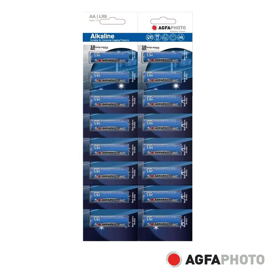 Pilha Alcalina LR6/AA 1.5V 16x Blister POWER AGFAPHOTO 1